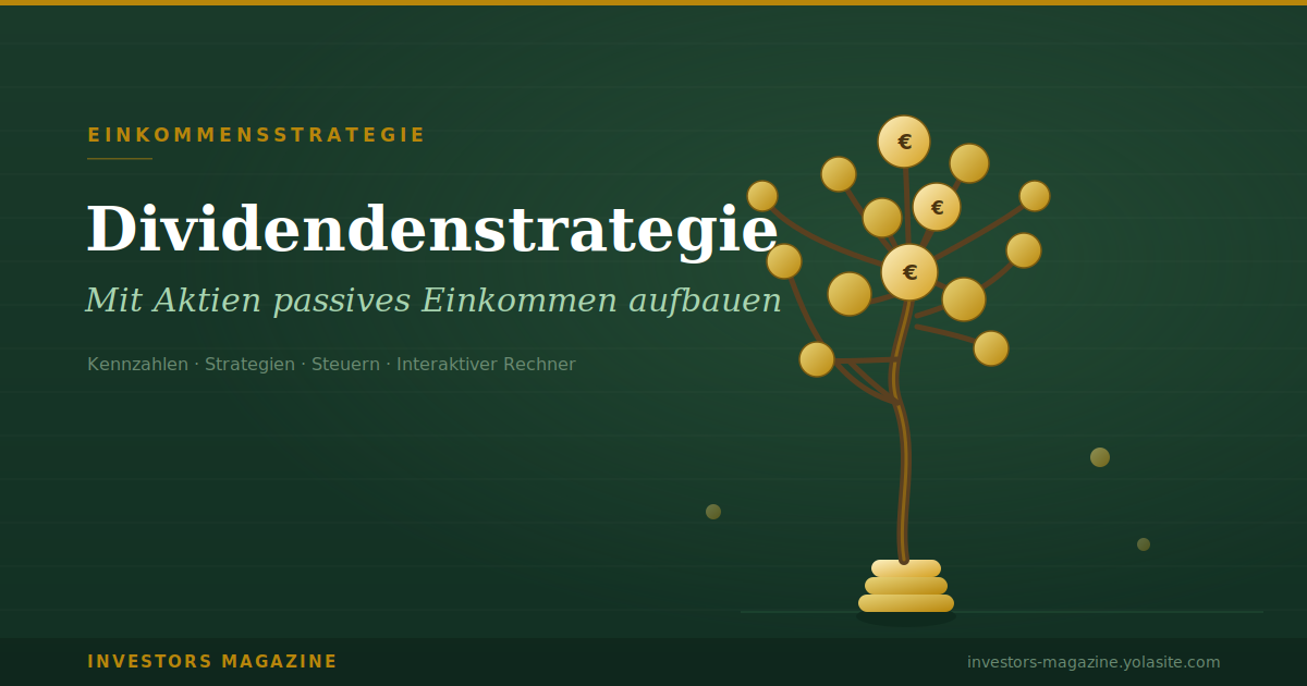 Dividendenstrategie: stilisierter Baum aus Münz-Erträgen als Sinnbild für passives Einkommen aus Dividenden